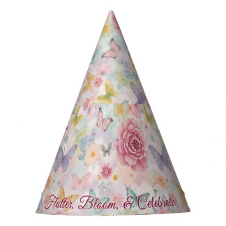 Chapéu De Festa Jardim de Pastel | Flores e Borboletas