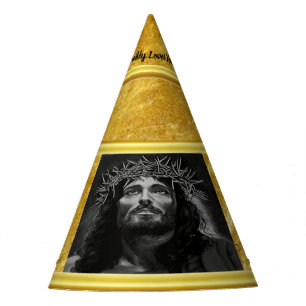Chapéu De Festa Jesus que olha no céu com um design da folha de