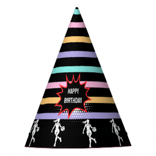 Chapéu De Festa Jogadora de Basquete Menina, Equipe Aniversário