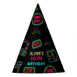 Chapéu De Festa Jogos de vídeo de neon de qualquer ano arcade aniv