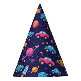 Chapéu De Festa Jornada Espacial das Crianças com Foguetes e Carro