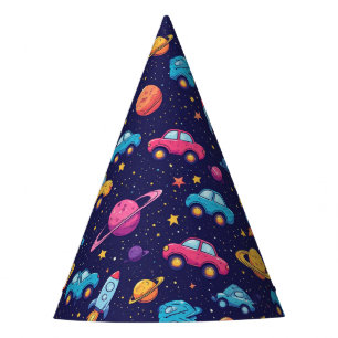 Chapéu De Festa Jornada Espacial das Crianças com Foguetes e Carro
