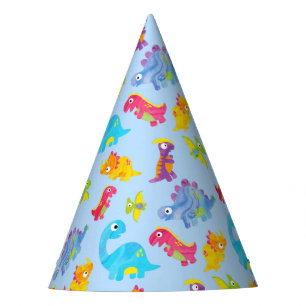 Chapéu De Festa Jovem Dinossauro Azul Pastel Azul e Gelado