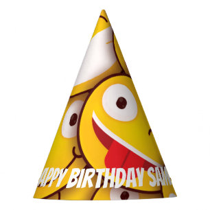 Chapéu De Festa Kawaii Cute Emoji Emoticon Aniversário.