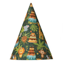 Kids Birthday Jungle Themed Party Hats