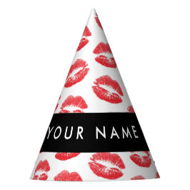 Chapéu De Festa Lábios Vermelhos, Beijo, Batom, Seu Nome, Personal
