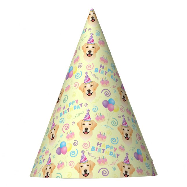 Chapéu De Festa Labrador Retriever Birthday Party Hat Yellow (Frente)