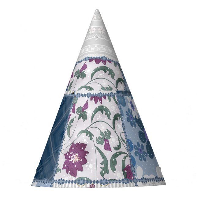 Chapéu De Festa Lace Floral: Colheita de Patches Sem Olhos. (Frente)