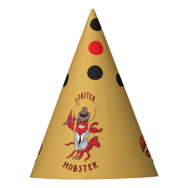 Chapéu De Festa Lagosta Magosta 🦞 Cartoon Engraçado Gangster (Frente)