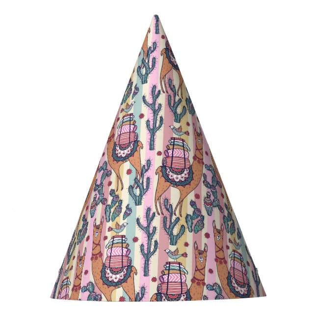Chapéu De Festa Lamas no teste padrão das listras (Frente)