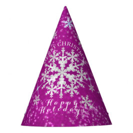 Chapéu De Festa Lâminas de neve Magenta Branca