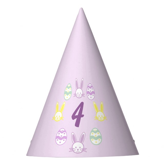 Chapéu De Festa Lavanda Páscoa 4º aniversário (Frente)