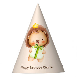 Chapéu De Festa Leão de Bebê Bonito com presente, Aniversário