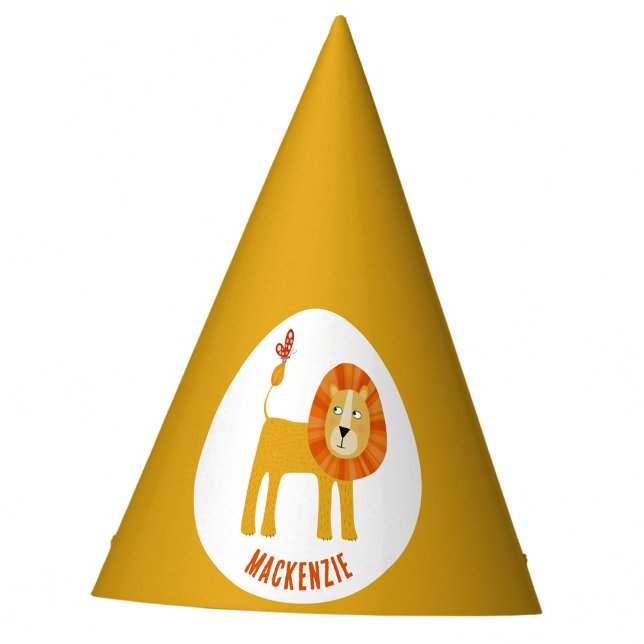 Chapéu De Festa Leão de Cute Personalizado (Fun lion personalized paper party hats)