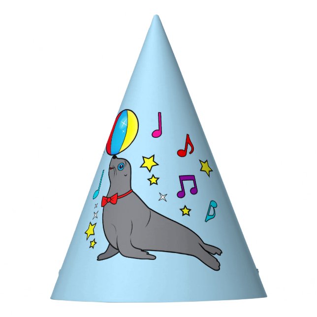 Chapéu De Festa Leão de mar que equilibra uma bola (Frente)