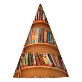 Chapéu De Festa Leitura do worm da biblioteca de livros da estante
