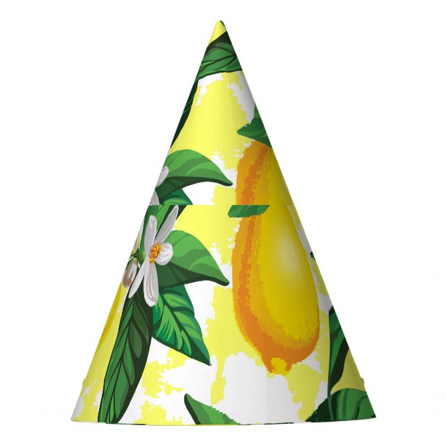 Chapéu De Festa Lemon Fantasy: Padrão Floral Criativo (Frente)