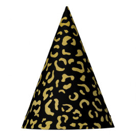 Chapéu De Festa Leopardo Dourado, Brilhante Dourada, Padrão-Leopar