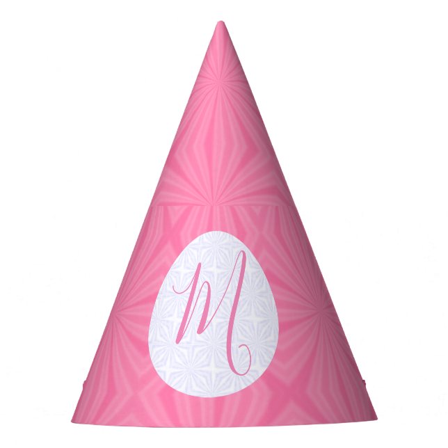 Chapéu De Festa Light Pink Squiggly Squares Personalized Party (Frente)