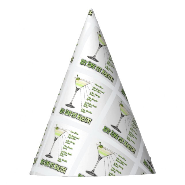 Chapéu De Festa Limão-chave Pie Martini Cocktail Recebe Arte (Frente)