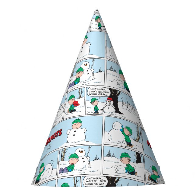 Chapéu De Festa Linus constrói um boneco de neve (Frente)