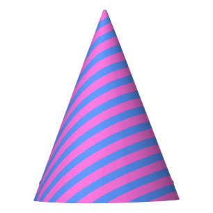 Chapéu De Festa Listras de festa de aniversário rosa azul padrão