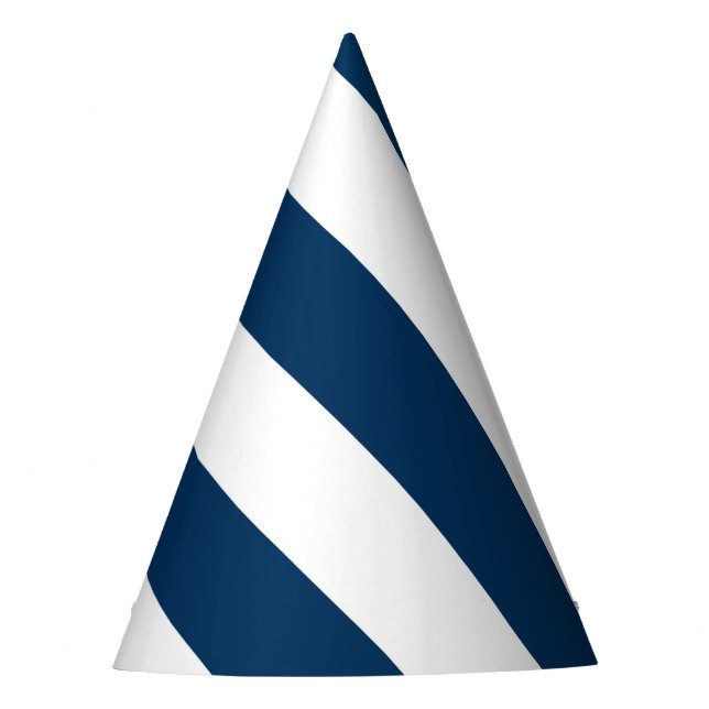 Chapéu De Festa Listras Diagonais: Marinho azul (Frente)