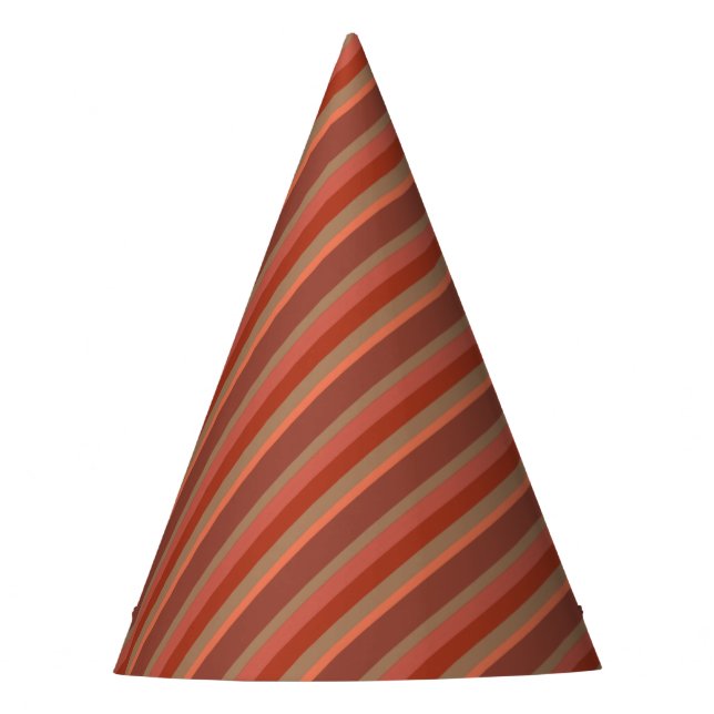 Chapéu De Festa Listras Laranja e Marrom (Frente)