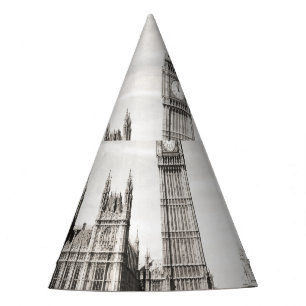 Chapéu De Festa Londres antiga, preto e branco.