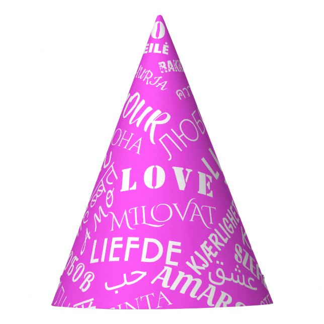 Chapéu De Festa Love Text Paper Party Hat (Frente)