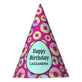 Chapéu De Festa Magenta - Padrão de Rosquinha de borrifador colori