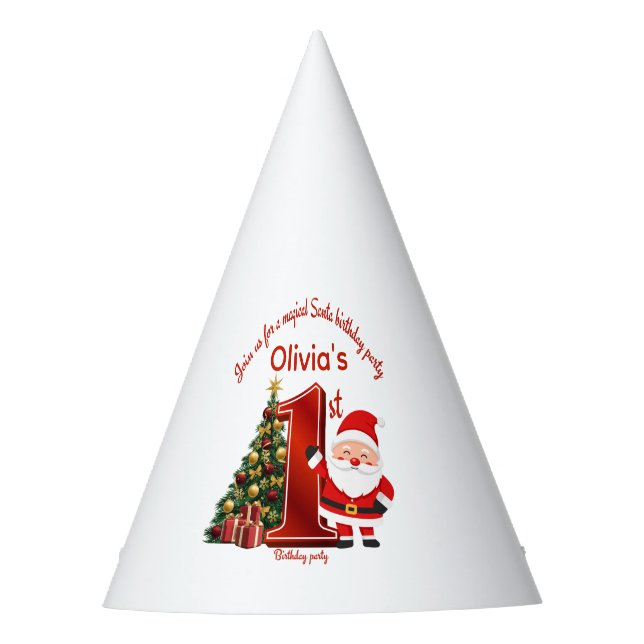 Chapéu De Festa Magical Santa Birthday Design for Kids (Frente)