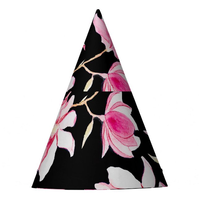 Chapéu De Festa Magnolia Romântica: Negra Aquarela (Frente)