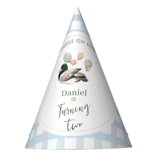 Chapéu De Festa Mallard Lucky Duck Any Age Birthday  (Frente)