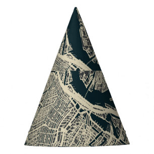 Chapéu De Festa Mapa do Vintage Amsterdam: Retrominimalista