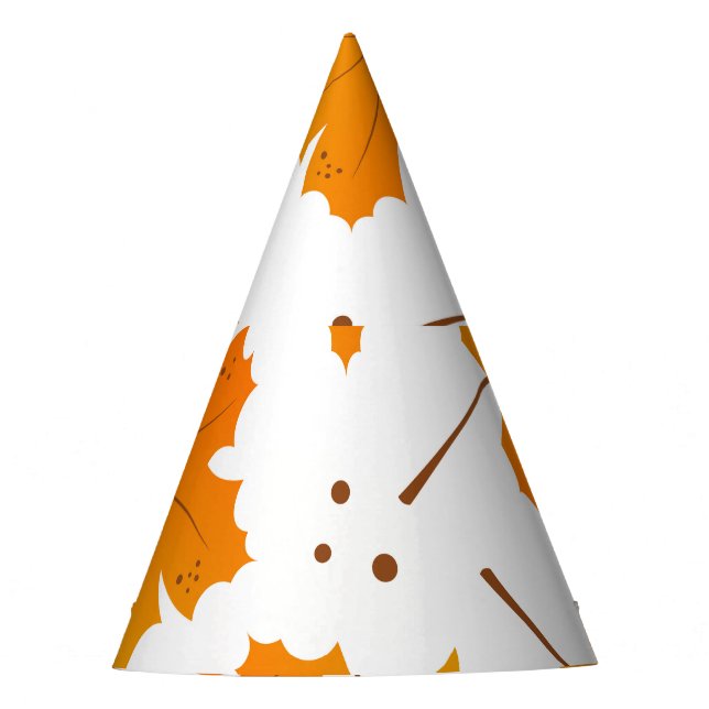 Chapéu De Festa Maple Mirth: Folhas de outono de Cartoon (Frente)