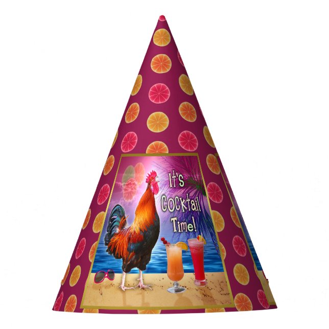 Chapéu De Festa Mar tropical da praia dos cocktail engraçados da (Frente)