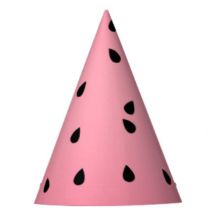 Chapéu De Festa Melancia Negra Sementes Verão Víblias Rosa Sucul