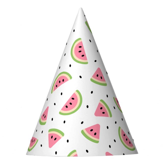 Chapéu De Festa Melancia rosa, Sementes De Melancia, Padrão De Ver (Frente)