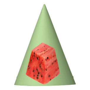 Chapéu De Festa Melão Vermelho Doce Fresco Original Cubo Alimentíc