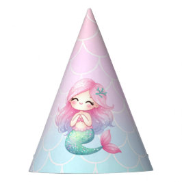 Chapéu De Festa Mermaid Tail Teal Pink Girly Birthday