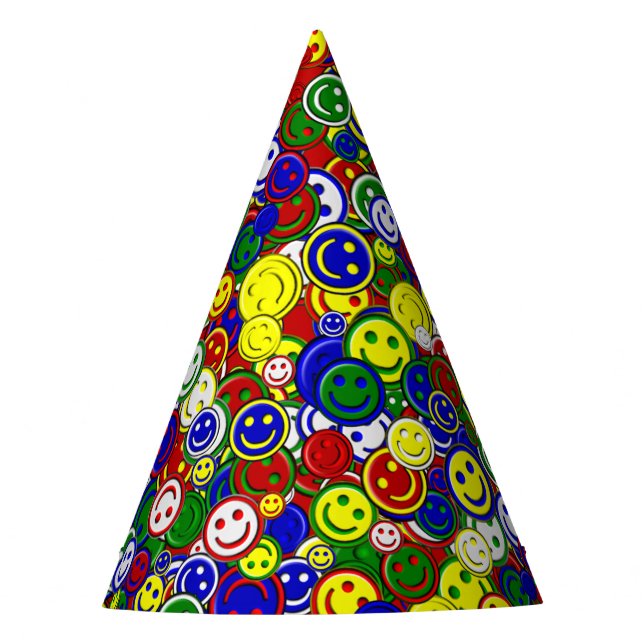 Chapéu De Festa Miçangas de rosto felizes primárias, ÓDIOS DE FEST (Frente)