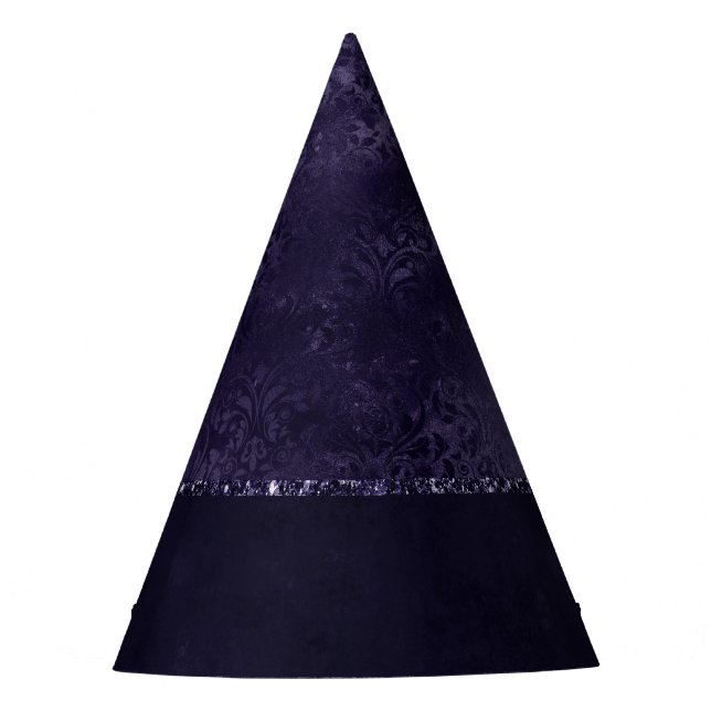 Chapéu De Festa Midnight Indigo Romance | Satinge Damask (Frente)
