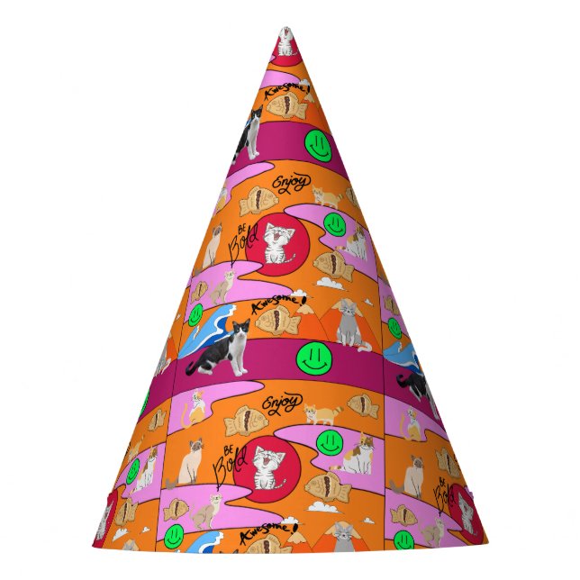 Chapéu De Festa Mikitiez meow feira de gatos de verão (Frente)