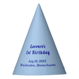Chapéu De Festa Minimalist Light Blue Kids Birthday Party Hats