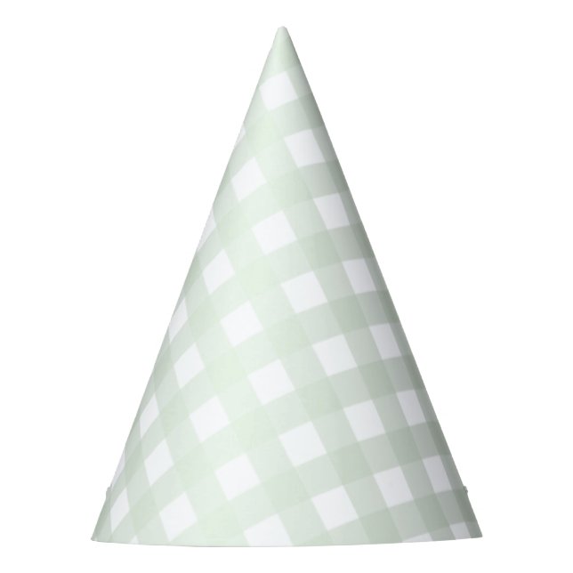 Chapéu De Festa Mint Green Gingham Party Hat (Frente)