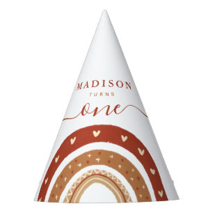 Chapéu De Festa Moderno Chic Terracotta Rainbow Boho Aniversário