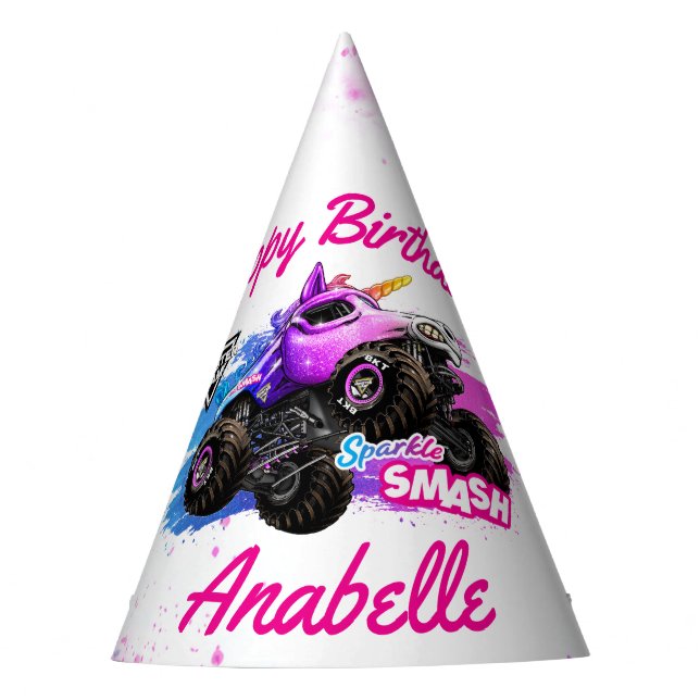 Chapéu De Festa Monster Jam - Sparkle Smash Aniversário (Frente)