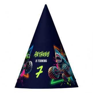 Chapéu De Festa Monster Truck Shark Birthday 