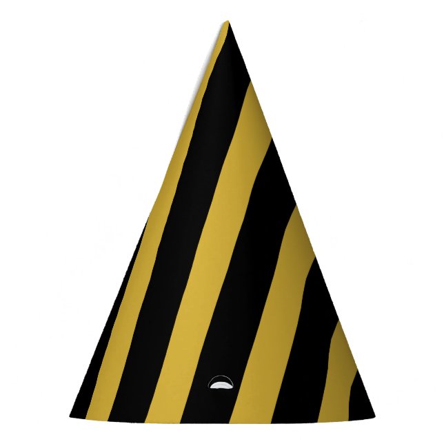 Chapéu De Festa Na moda com faixa metálica Dourada e preta (Esquerda)